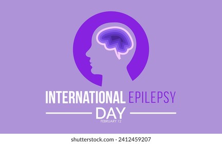 International Epilepsy Day observed every year on february 12. Vector health banner, flyer, poster and social medial template design.