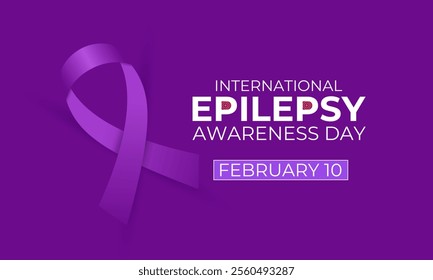 International Epilepsy Day observed every year on  2nd Monday of February. Health banner, Human head, stethoscope with Brain. Vector illustration of background.