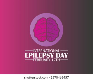 International Epilepsy Day observed every year on February 12. Vector health banner, flyer, poster and social medial template design.