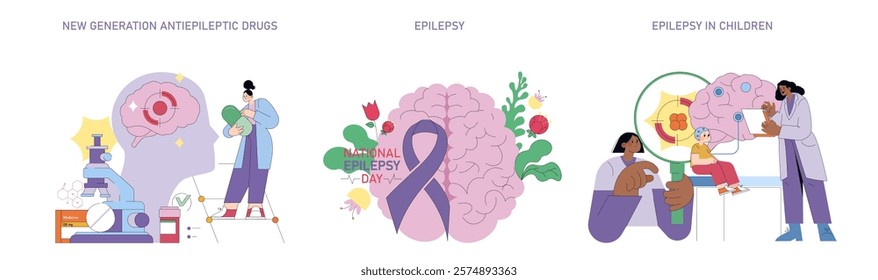 International Epilepsy Day visualizes three key aspects of epilepsy awareness, treatment, and education. It highlights advancements in antiepileptic drugs, compassionate care for individuals living