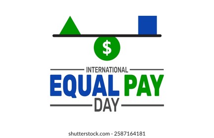 International Equal Pay Day. his holiday-themed design is perfect for backgrounds, banners, greeting cards, posters with text inscription, Classic social media posts. Vector illustration.