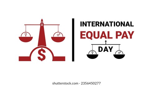 International Equal Pay Day. Man and woman equal pay day concept. Great for event and celebration