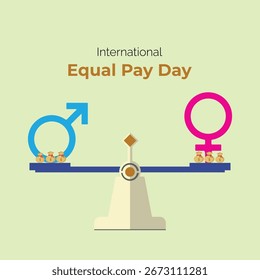 International Equal Pay Day, observed annually on September 18 vector, illustration. 
