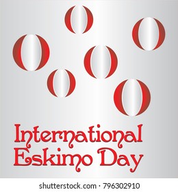 
International Eskimo Day. Vector card.