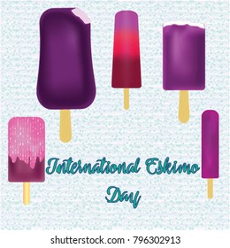 
International Eskimo Day. Vector card.