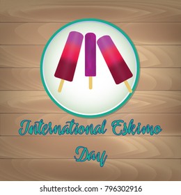 
International Eskimo Day. Vector card.