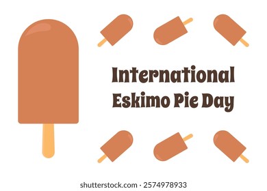 International Eskimo Pie Day. Vector illustration.