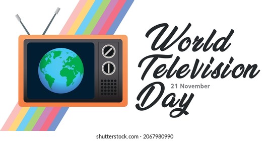 International event, World Television Day in vector format