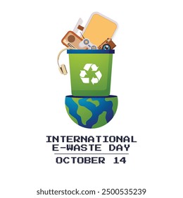 International E-Waste Day vector design template good for celebration usage. International E-Waste Day design. Flat design. eps 10.