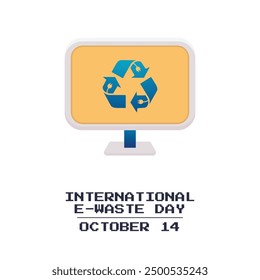 Plantilla de diseño de Vector del Día Internacional de la Basura Electrónica buena para el uso de la celebración. Diseño del Día Internacional de los Residuos Electrónicos. Diseño plano. eps 10.