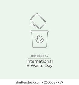 Plantilla de diseño de Vector del Día Internacional de la Basura Electrónica buena para el uso de la celebración. Diseño del Día Internacional de los Residuos Electrónicos. Dibujo continuo de líneas. eps 10.