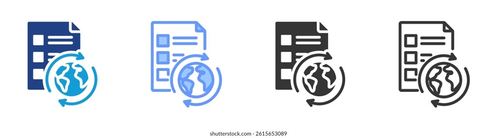 International Exams icon set multiple style collection