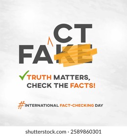 International Fact-Checking Day. April 2nd. Creative Social Media Design Post 