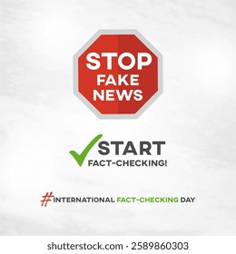 International Fact-Checking Day. April 2nd. Creative Social Media Design Post 