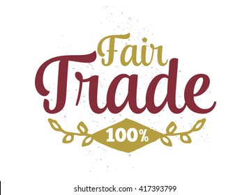 International Fair Trade Day. Vector Typography Design. Usable For Cards, Logo, Print Or Web.