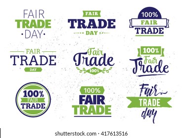 International Fair Trade Day. Vector Typography Design. Usable For Cards, Logo, Print Or Web.