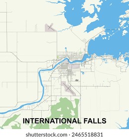 International Falls, Minnesota, United States map poster art