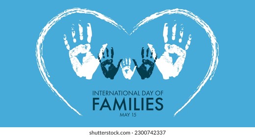 International families day 15 May, handprints are shown of the family members concept vector illustration design