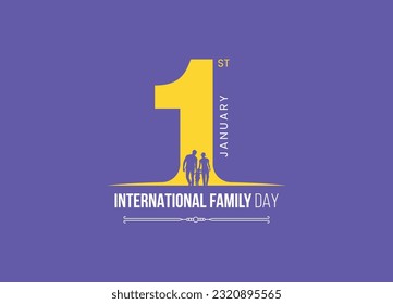 international families day good for international families day celebration . Calligraphy greeting card. Vector Jan 1st