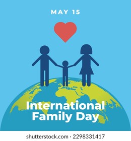 International Family Day design template for celebration. International Family Day vector design and illustration with family globe and love. family love vector. globe vector for international event. 