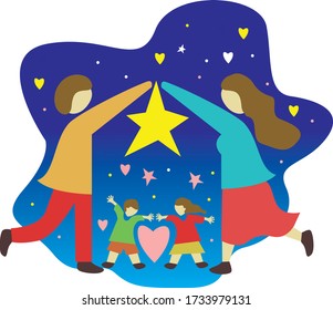 international family day flat design vector