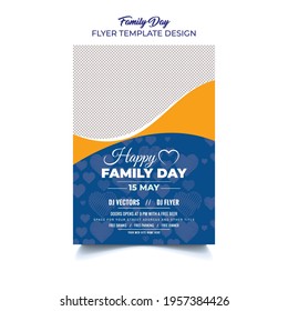 International Family Day Flyer, Happy Family Day Flyer Or Poster Brochure Cover Template Design