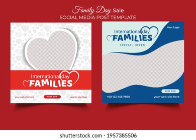  International Family Day Social Media Post Banner Ads Or Happy Family Day Square Flyer Template Design