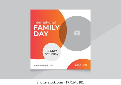 International Family Day Social Media Post design Template