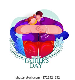 international Fathers Day concept with super dad and son, daughter characters vector illustration design