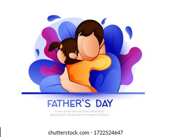 international Fathers Day concept with super dad and son, daughter characters vector illustration design