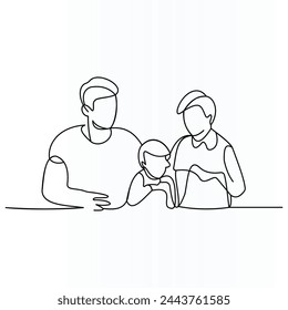 international father's day single line art design