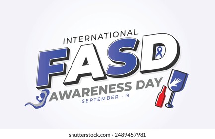 International fetal alcohol spectrum disorders awareness day. background, banner, card, poster, template. Vector illustration.