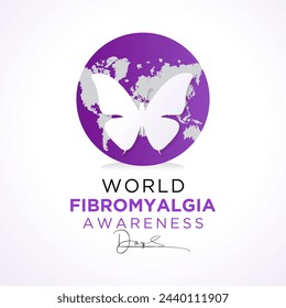 International Fibromyalgia Awareness Day, May 12. Vector illustration on the theme of World Fibromyalgia and Chronic Fatigue Syndrome Awareness Day banner design.