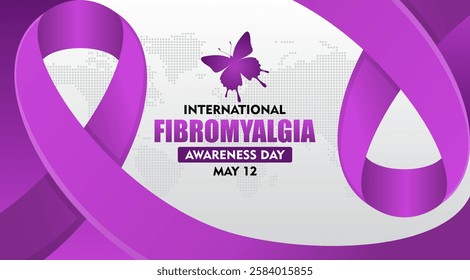 International Fibromyalgia Awareness Day. World Fibromyalgia and Chronic Fatigue Syndrome Awareness. Suitable for background, banner, placard, card and poster design templates.