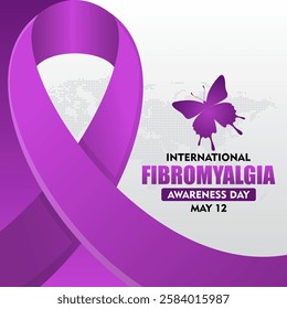 International Fibromyalgia Awareness Day. World Fibromyalgia and Chronic Fatigue Syndrome Awareness. Suitable for background, banner, placard, card and poster design templates.