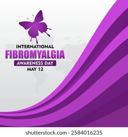 International Fibromyalgia Awareness Day. World Fibromyalgia and Chronic Fatigue Syndrome Awareness. Suitable for background, banner, placard, card and poster design templates.