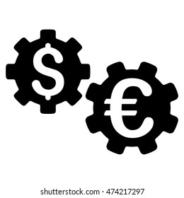 International Financial Mechanics icon. Vector style is flat iconic symbol with rounded angles, black color, white background.