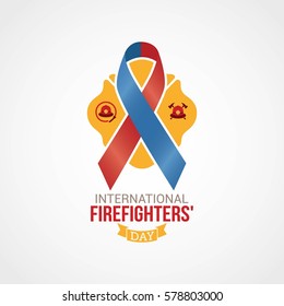 International Fire Fighter Day Vector Illustration.