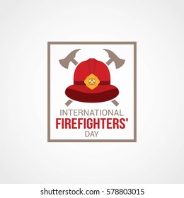 International Fire Fighter Day Vector Illustration.