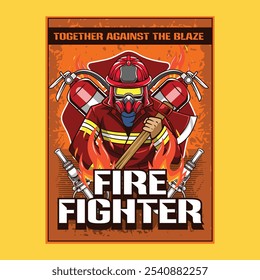 International Firefighter Day May 4 Celebration Vector Illustration for sticker, poster, flyer, brochure, invitation, greeting card, banner, campaign, t-shirt, apparel, social media, template