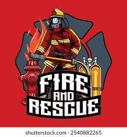 International Firefighter Day May 4 Celebration Vector Illustration for sticker, poster, flyer, brochure, invitation, greeting card, banner, campaign, t-shirt, apparel, social media, template