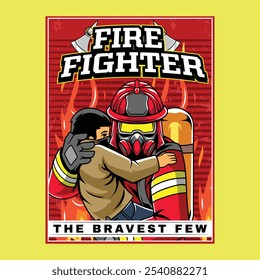 International Firefighter Day May 4 Celebration Vector Illustration for sticker, poster, flyer, brochure, invitation, greeting card, banner, campaign, t-shirt, apparel, social media, template