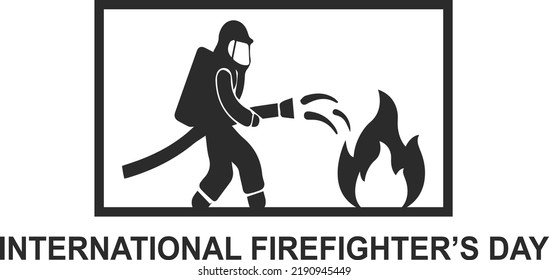 International firefighter's day black symbol