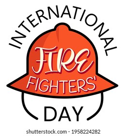 International Firefighters' Day May. Flat Vector Illustration Hat Concept.