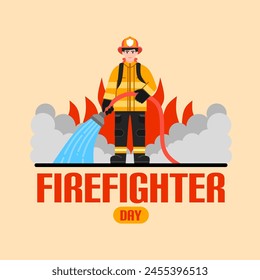 International Firefighters day vector illustration. Suitable for Poster, Banners, campaign and greeting card