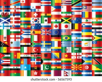 International flags vector. 130 flags.