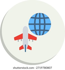 Icono de estilo de círculo plano internacional