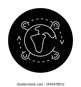 International flights black glyph
 icon. Destination. Sign for web page, mobile app, button, logo. Editable stroke.