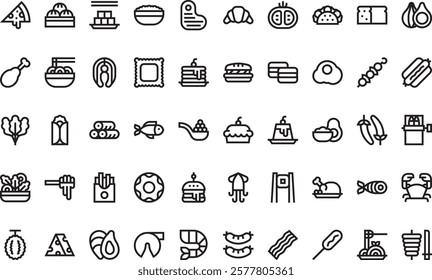 International food icons High-Quality Vector Icons Collection with Editable Stroke. Ideal for Professional and Creative Projects.