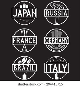 international food marks labels set